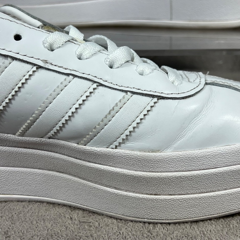 Adidas Originals Bold Gazelle Platform Sneakers IE5130 Triple White Sz 8.5 Sport - Picture 11 of 14